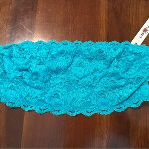 Cosabella Bandeau Bra “Flirtie” Lace Stretch Large Blue/ Mediterranean